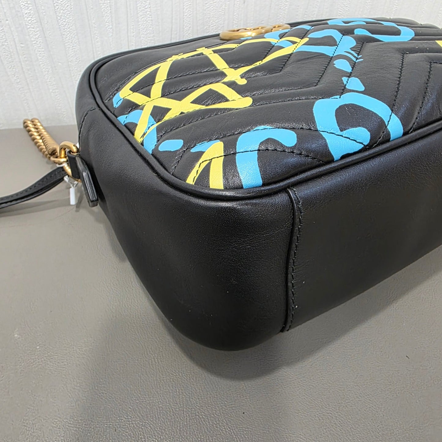 Gucci GG Marmont Graffiti Leather Shoulder Bag (Pre-Owned)