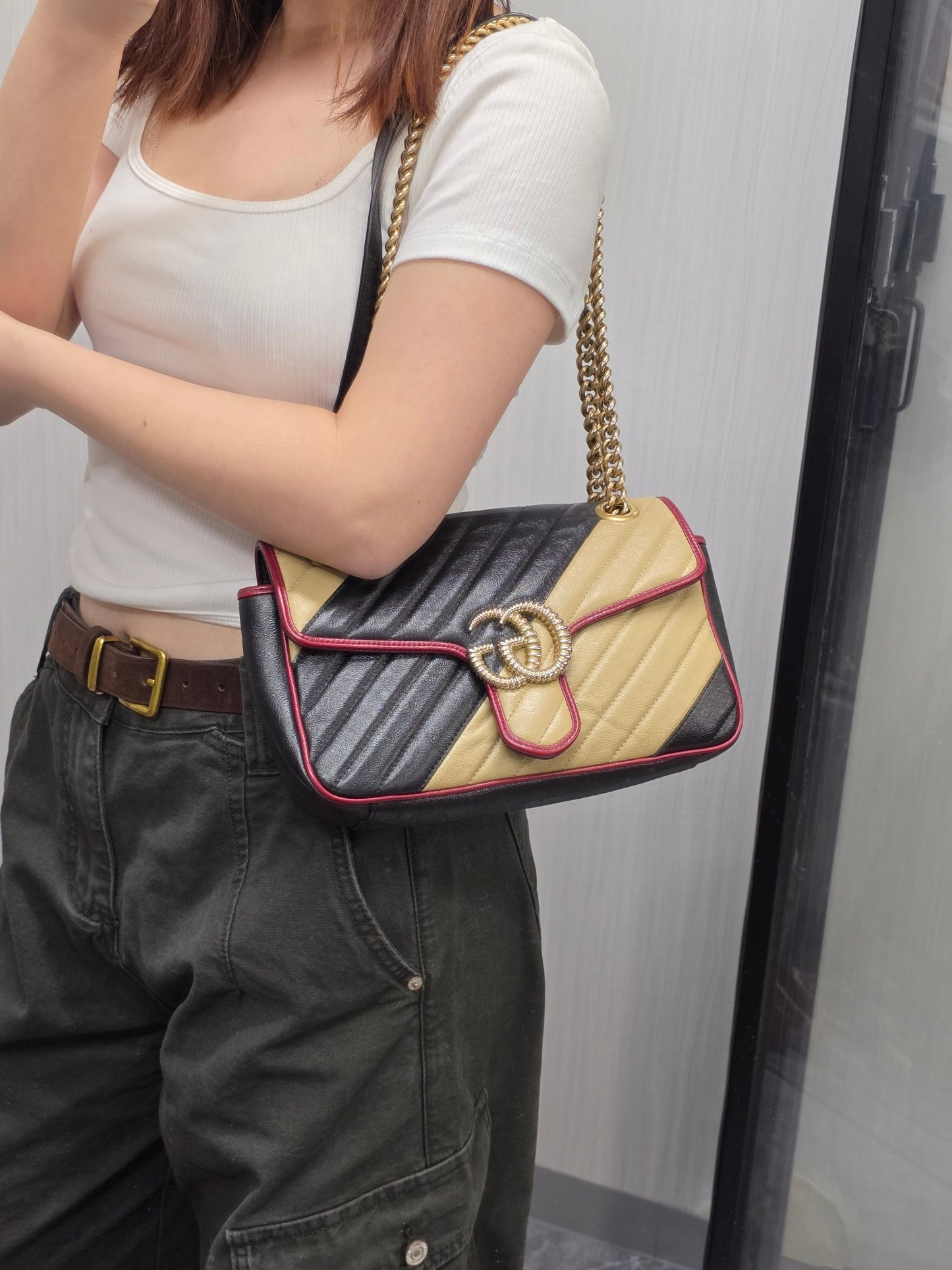 Gucci GG Marmont Matelassé Leather Chain Shoulder Bag (Pre-Owned)