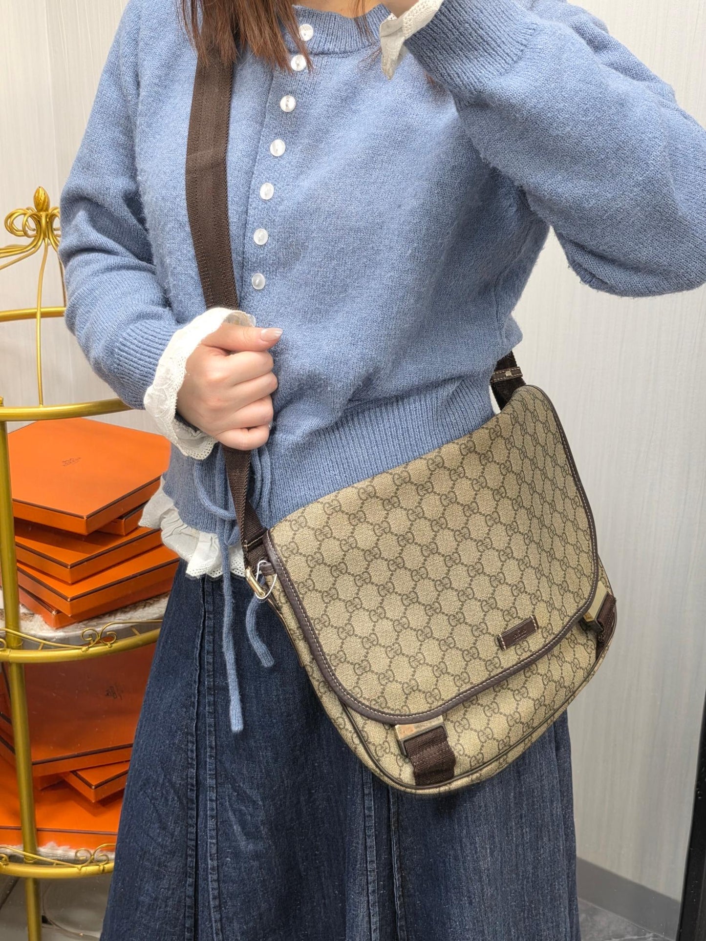 Gucci GG Supreme Canvas Messenger Bag (Pre-Owned)