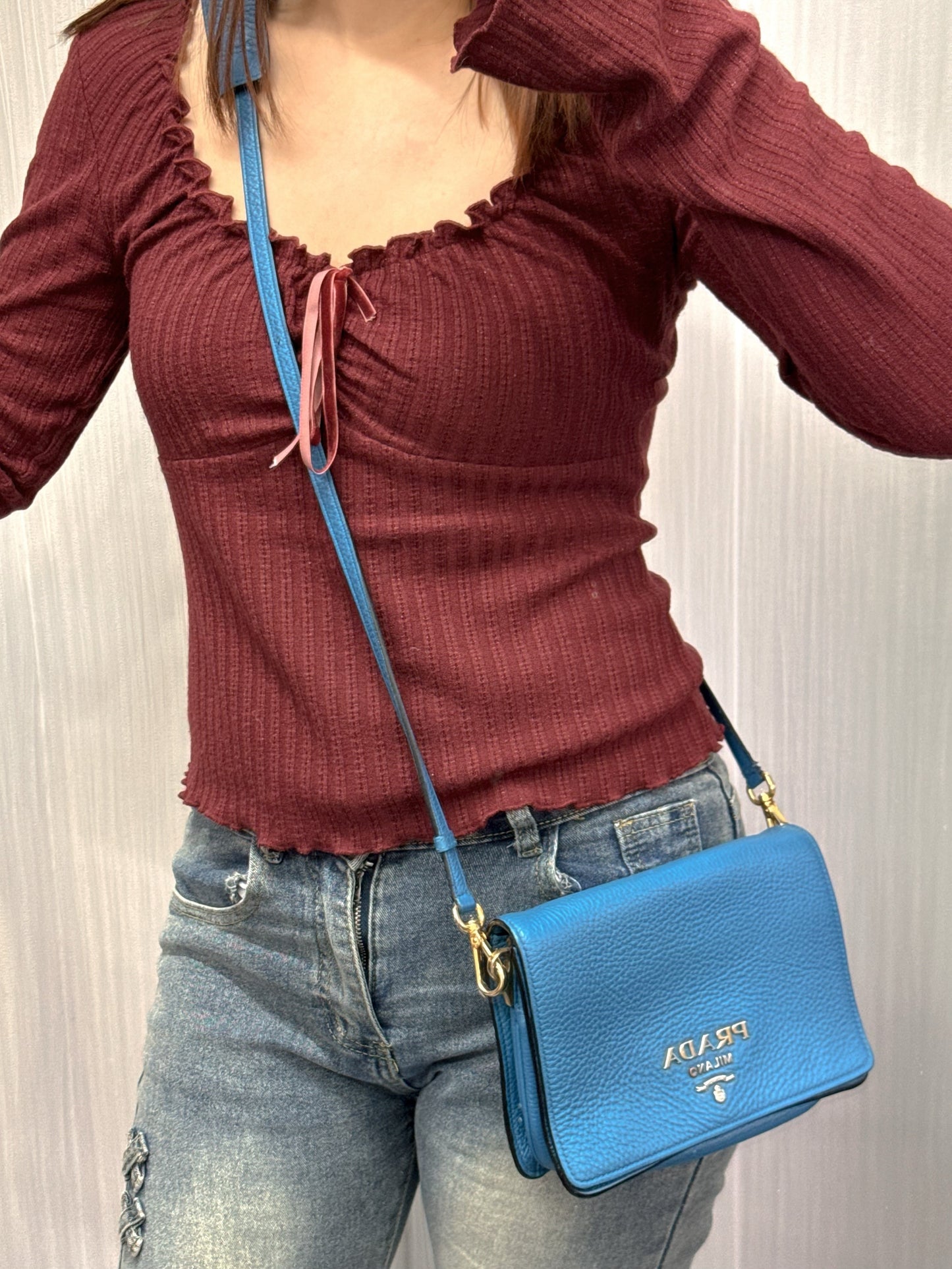 Prada Vitello Daino Leather Crossbody Bag (Pre-Owned)