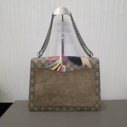 Gucci Dionysus GG Supreme Embroidered Chain Shoulder Bag (Pre-Owned)
