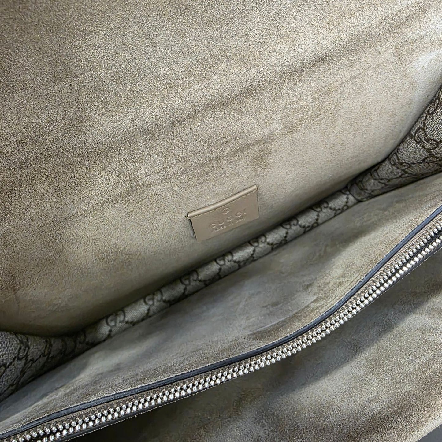 Gucci Dionysus GG Supreme Embroidered Chain Shoulder Bag (Pre-Owned)