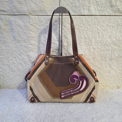 Miu Miu Geometric Pattern Canvas Tote Bag (Pre-Owned)