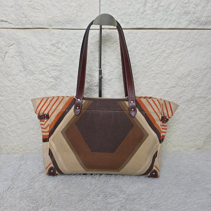 Miu Miu Geometric Pattern Canvas Tote Bag (Pre-Owned)