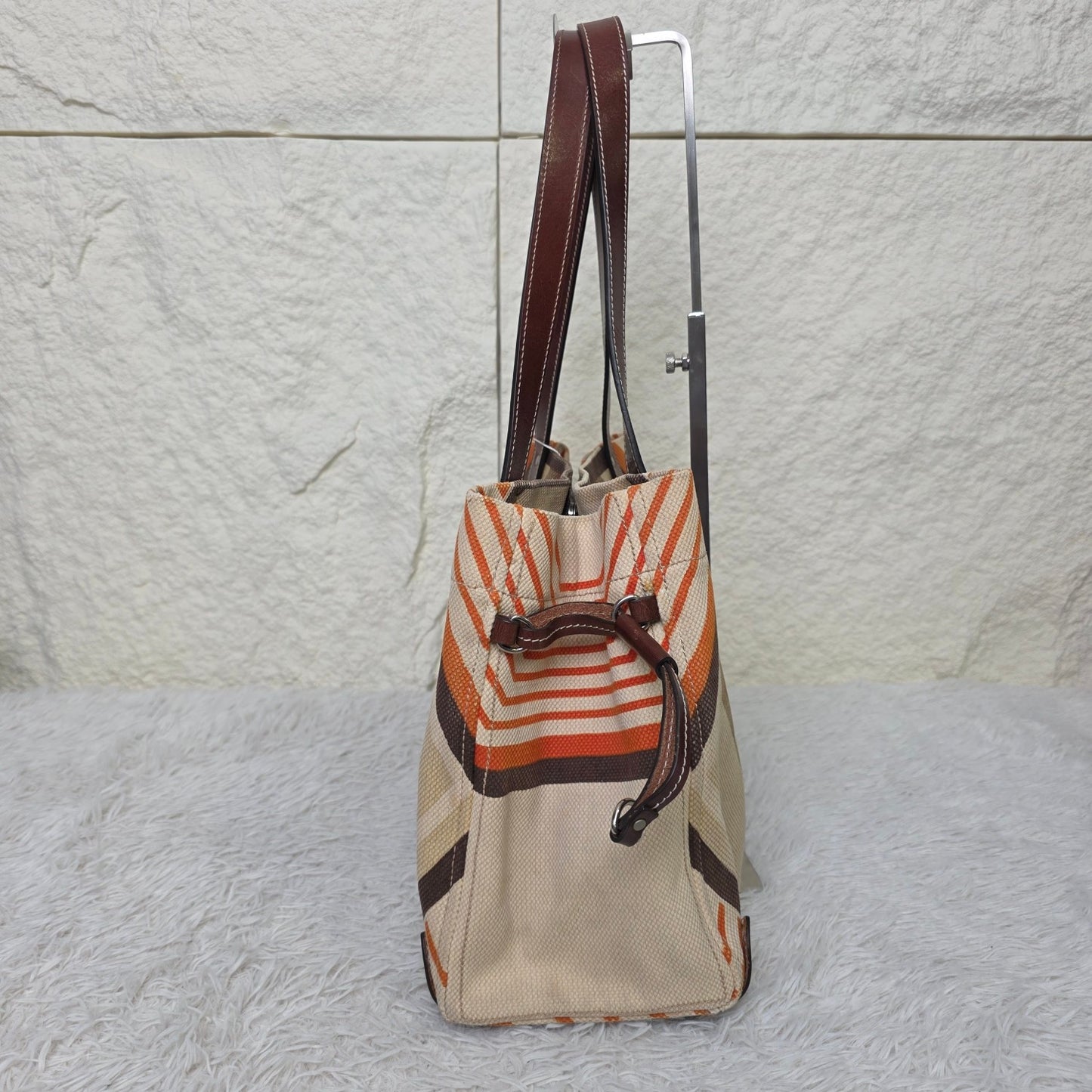 Miu Miu Geometric Pattern Canvas Tote Bag (Pre-Owned)