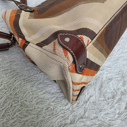 Miu Miu Geometric Pattern Canvas Tote Bag (Pre-Owned)