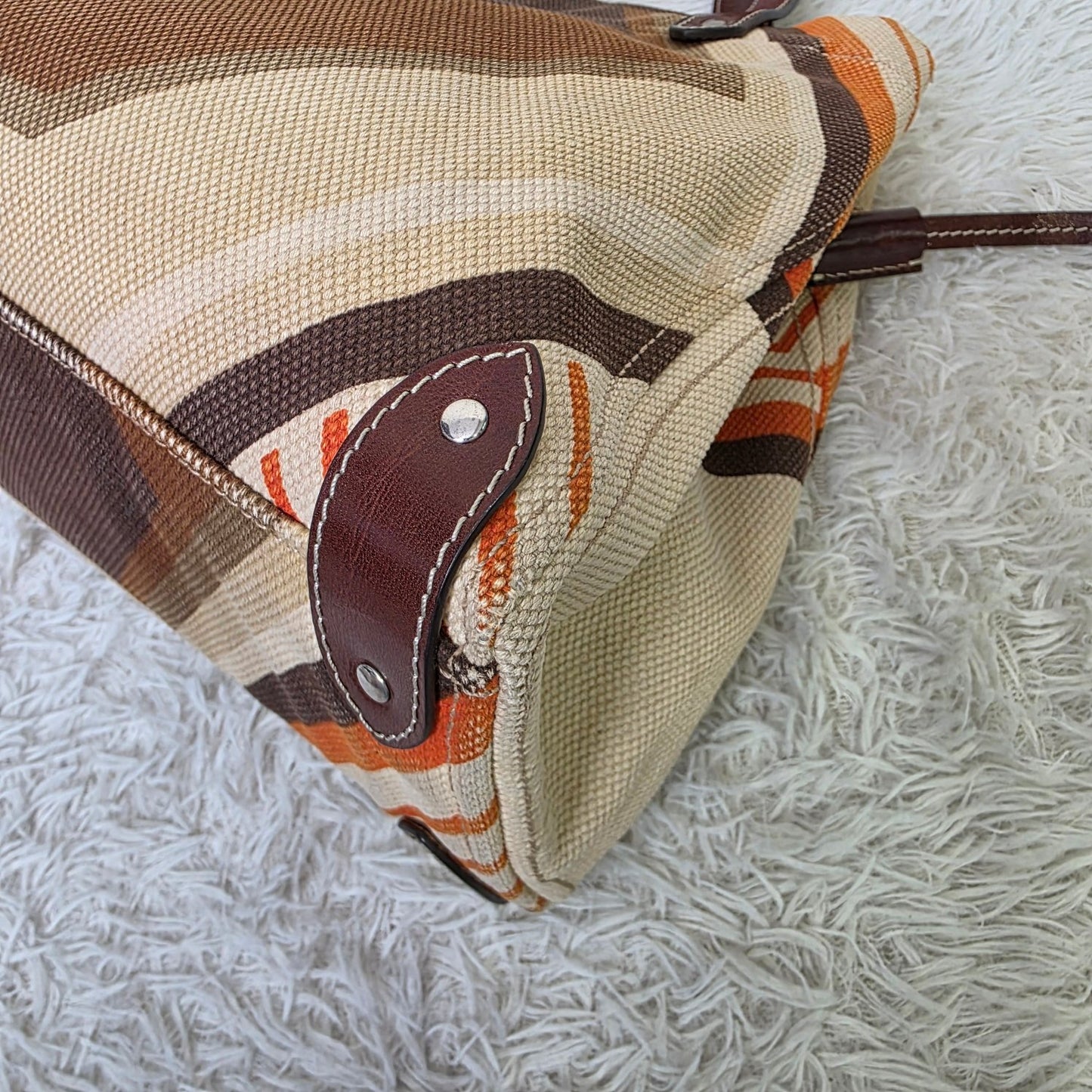 Miu Miu Geometric Pattern Canvas Tote Bag (Pre-Owned)
