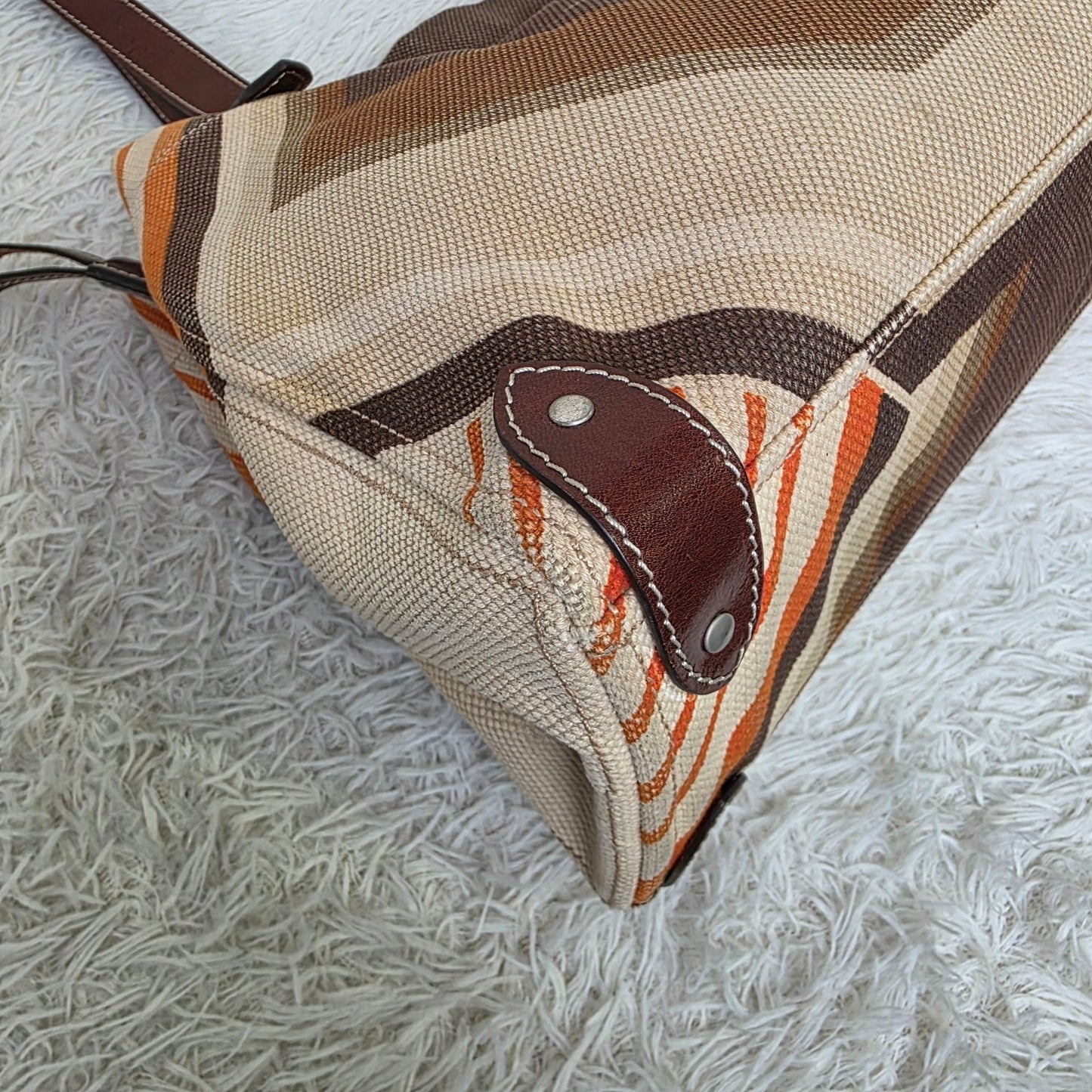 Miu Miu Geometric Pattern Canvas Tote Bag (Pre-Owned)