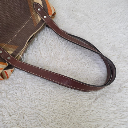 Miu Miu Geometric Pattern Canvas Tote Bag (Pre-Owned)