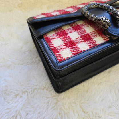 Gucci Dionysus Check Tweed Leather Shoulder Bag (Pre-Owned)