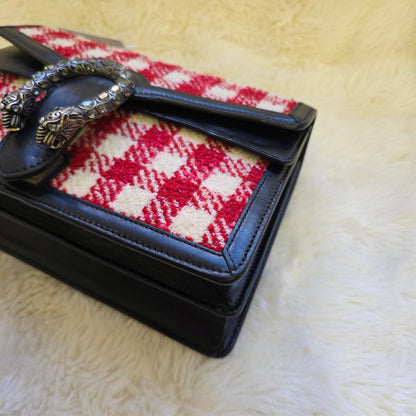 Gucci Dionysus Check Tweed Leather Shoulder Bag (Pre-Owned)