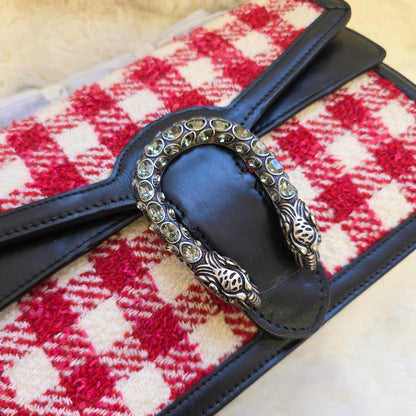 Gucci Dionysus Check Tweed Leather Shoulder Bag (Pre-Owned)
