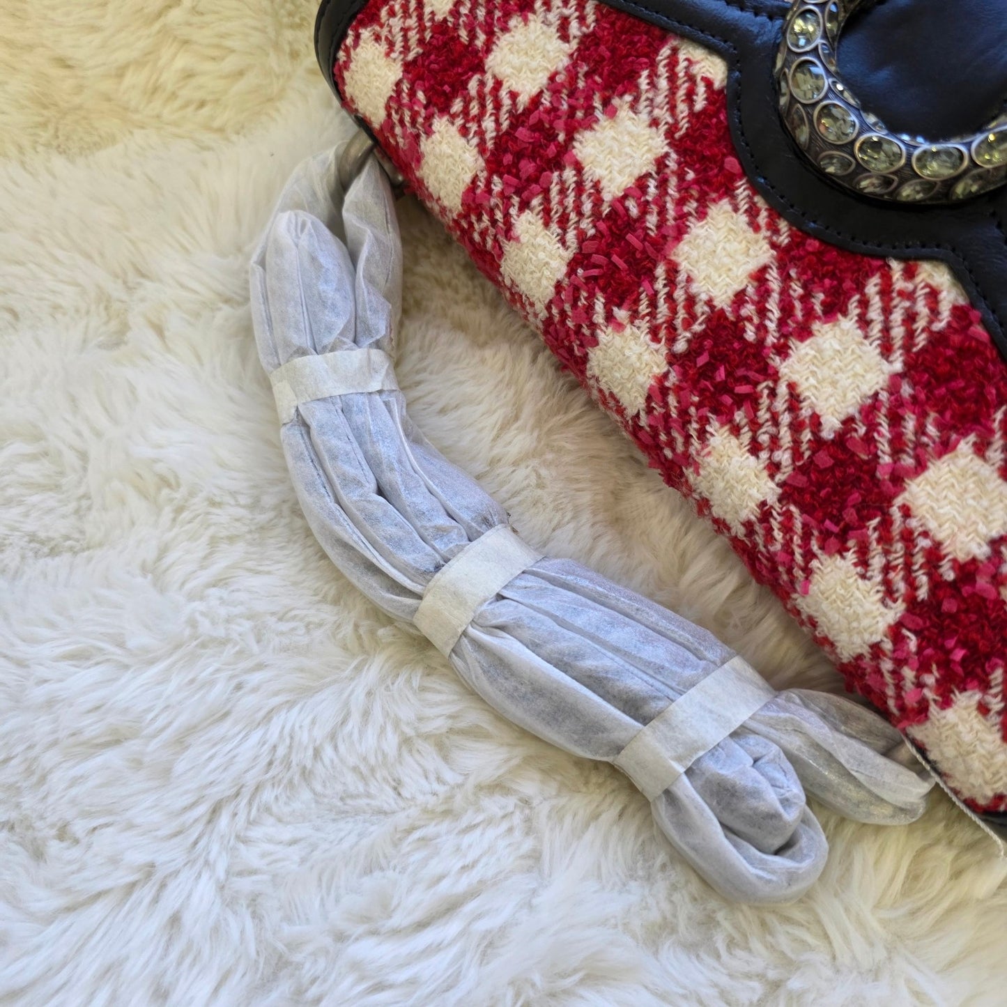 Gucci Dionysus Check Tweed Leather Shoulder Bag (Pre-Owned)