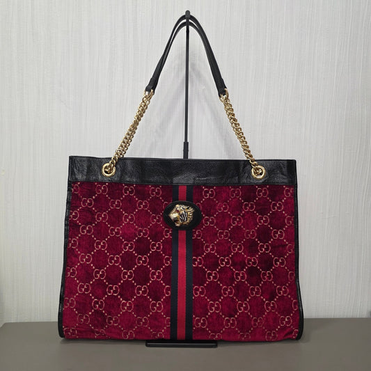 Gucci Rajah GG Velvet Tote Bag (Pre-Owned)