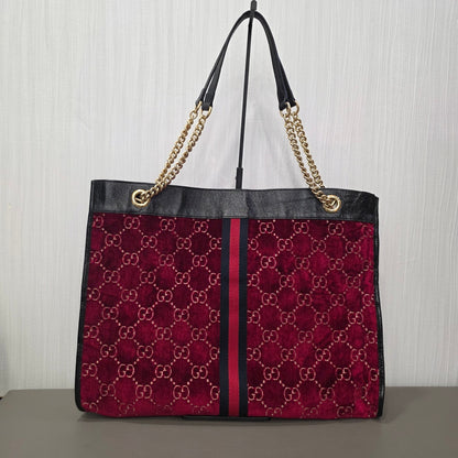 Gucci Rajah GG Velvet Tote Bag (Pre-Owned)