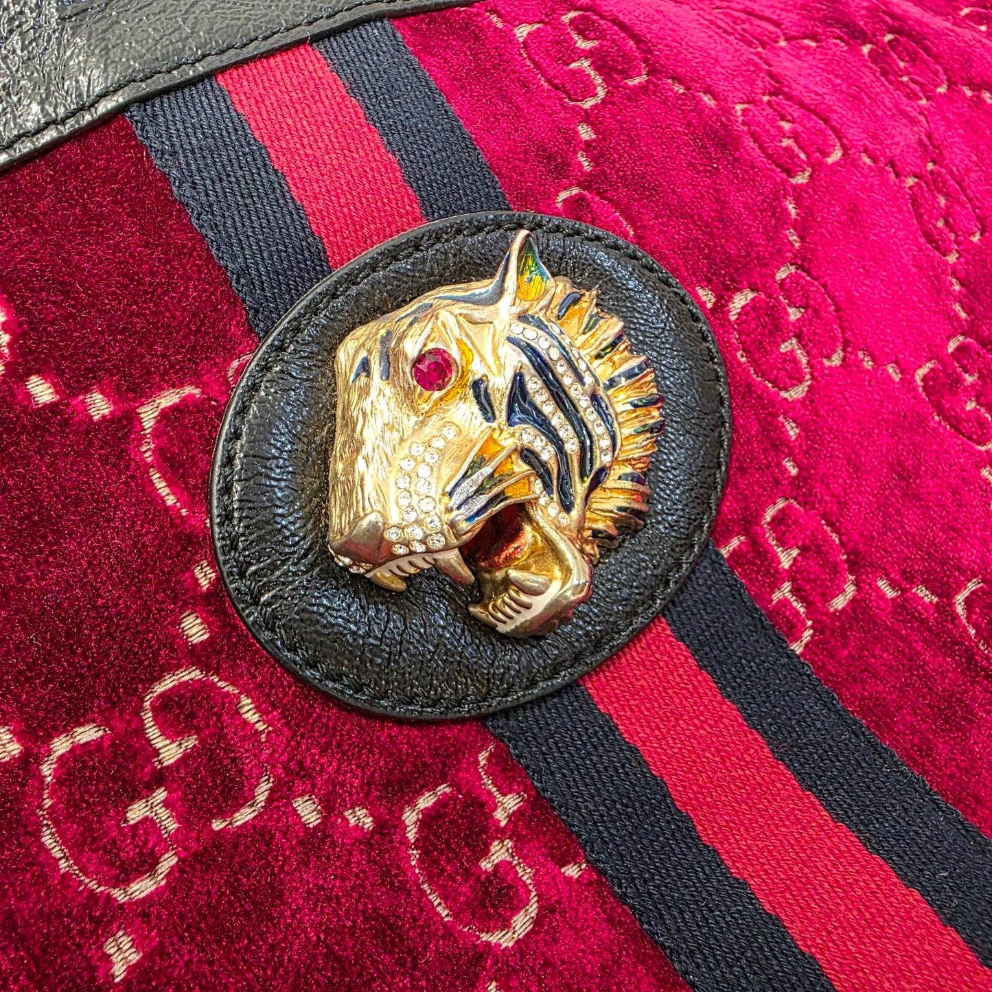 Gucci Rajah GG Velvet Tote Bag (Pre-Owned)