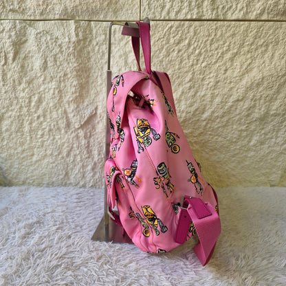 Prada Robot Print Nylon Backpack Pink (Pre-Owned)