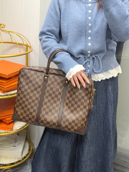 Louis Vuitton Damier Ebene Porte Documents Voyage Briefcase (Pre-Owned)
