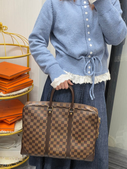 Louis Vuitton Damier Ebene Porte Documents Voyage Briefcase (Pre-Owned)