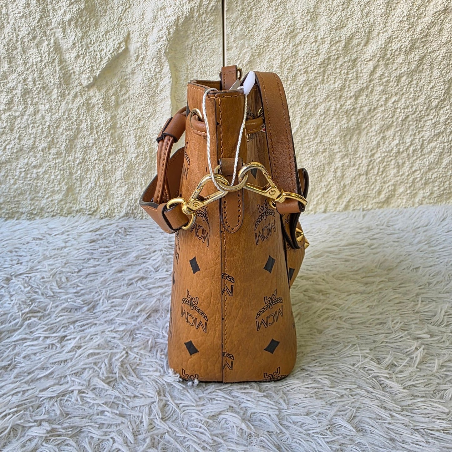 MCM Visetos Mini Drawstring Bucket Bag (Pre-Owned)