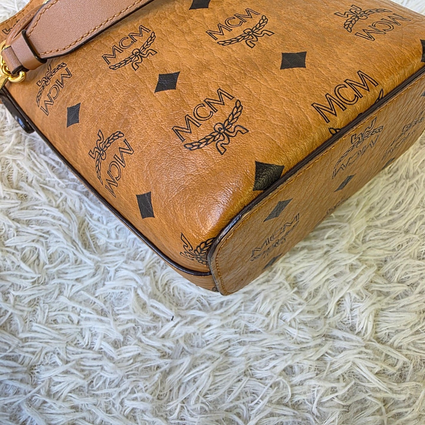 MCM Visetos Mini Drawstring Bucket Bag (Pre-Owned)