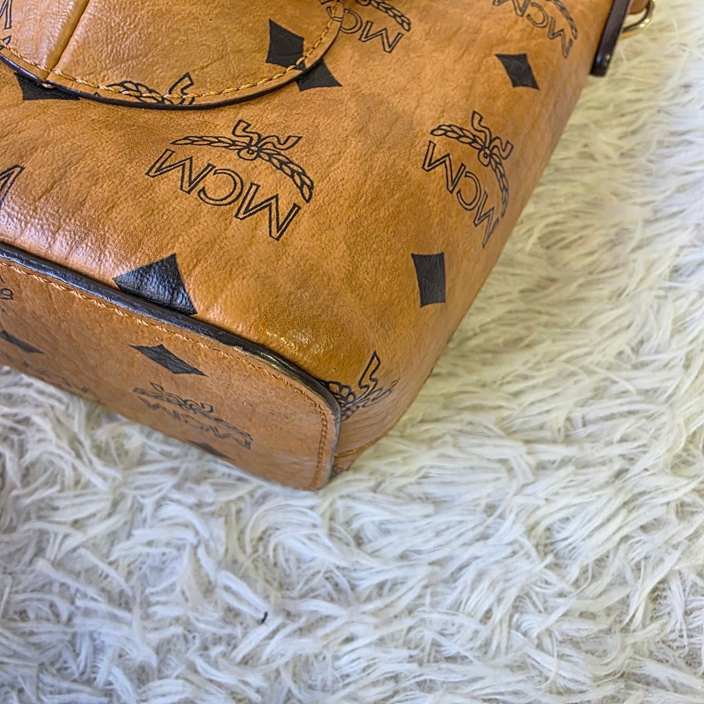 MCM Visetos Mini Drawstring Bucket Bag (Pre-Owned)