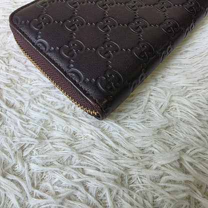 Gucci Guccissima Leather Zip Around Wallet Black (Pre-Owned)