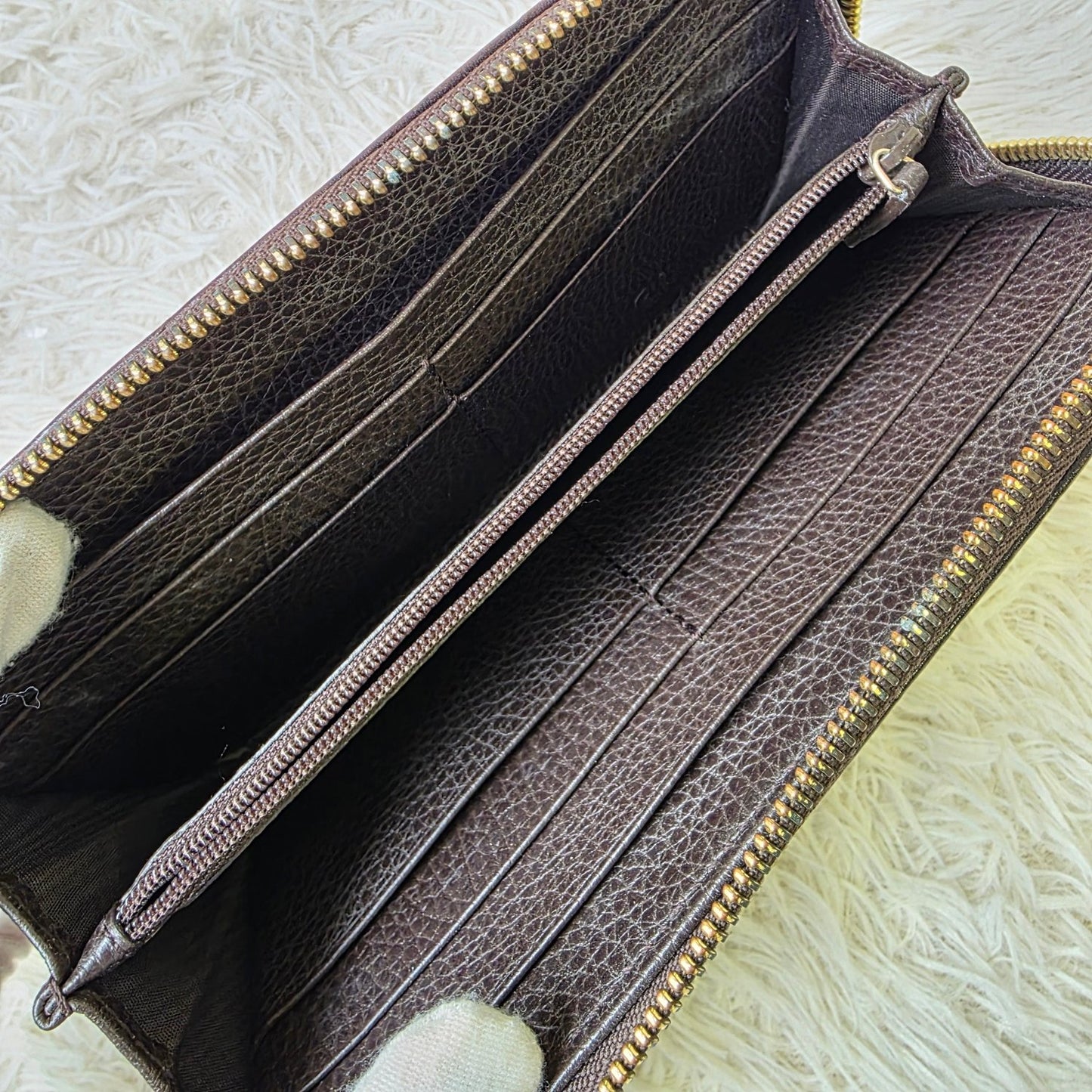 Gucci Guccissima Leather Zip Around Wallet Black (Pre-Owned)