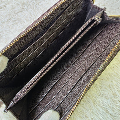 Gucci Guccissima Leather Zip Around Wallet Black (Pre-Owned)