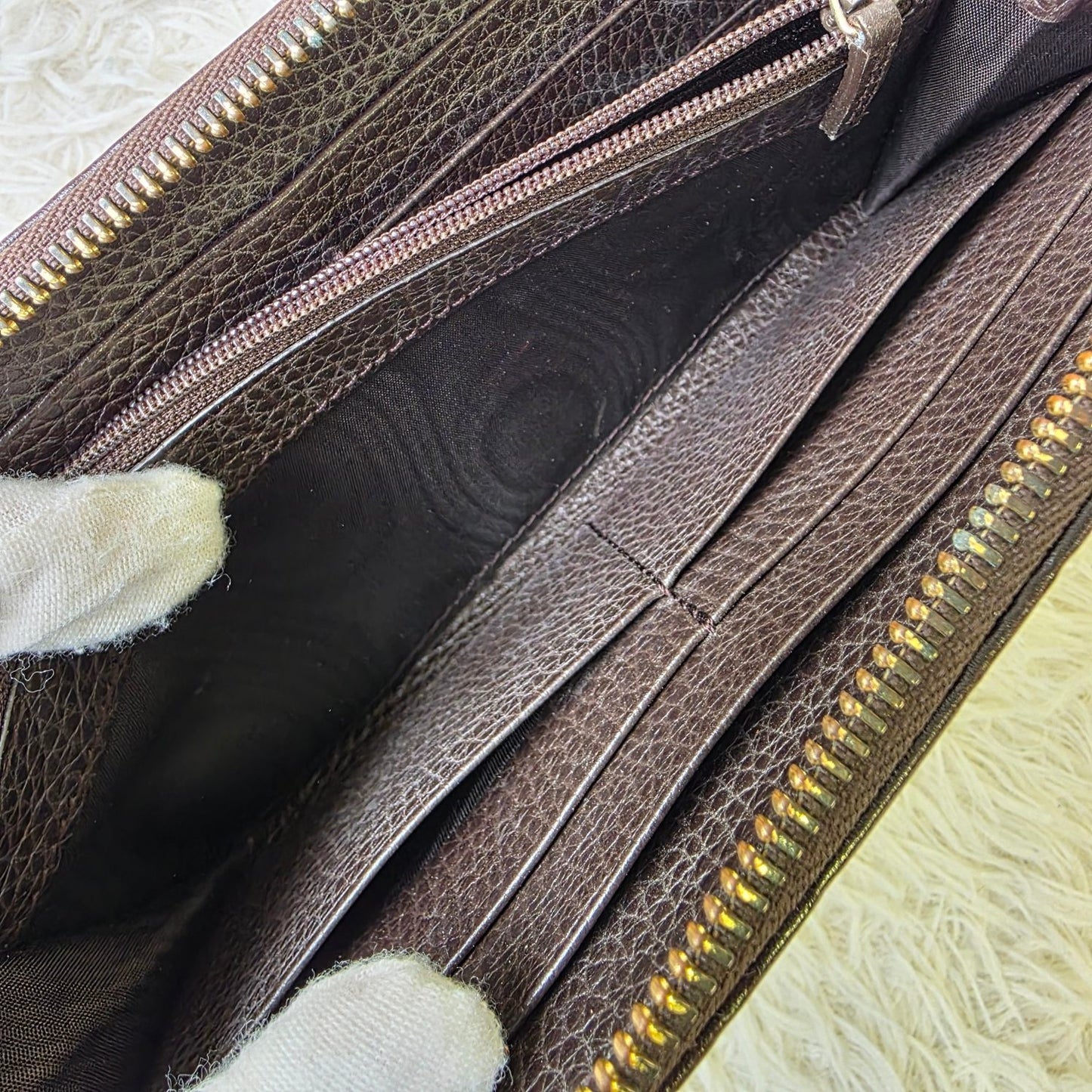 Gucci Guccissima Leather Zip Around Wallet Black (Pre-Owned)