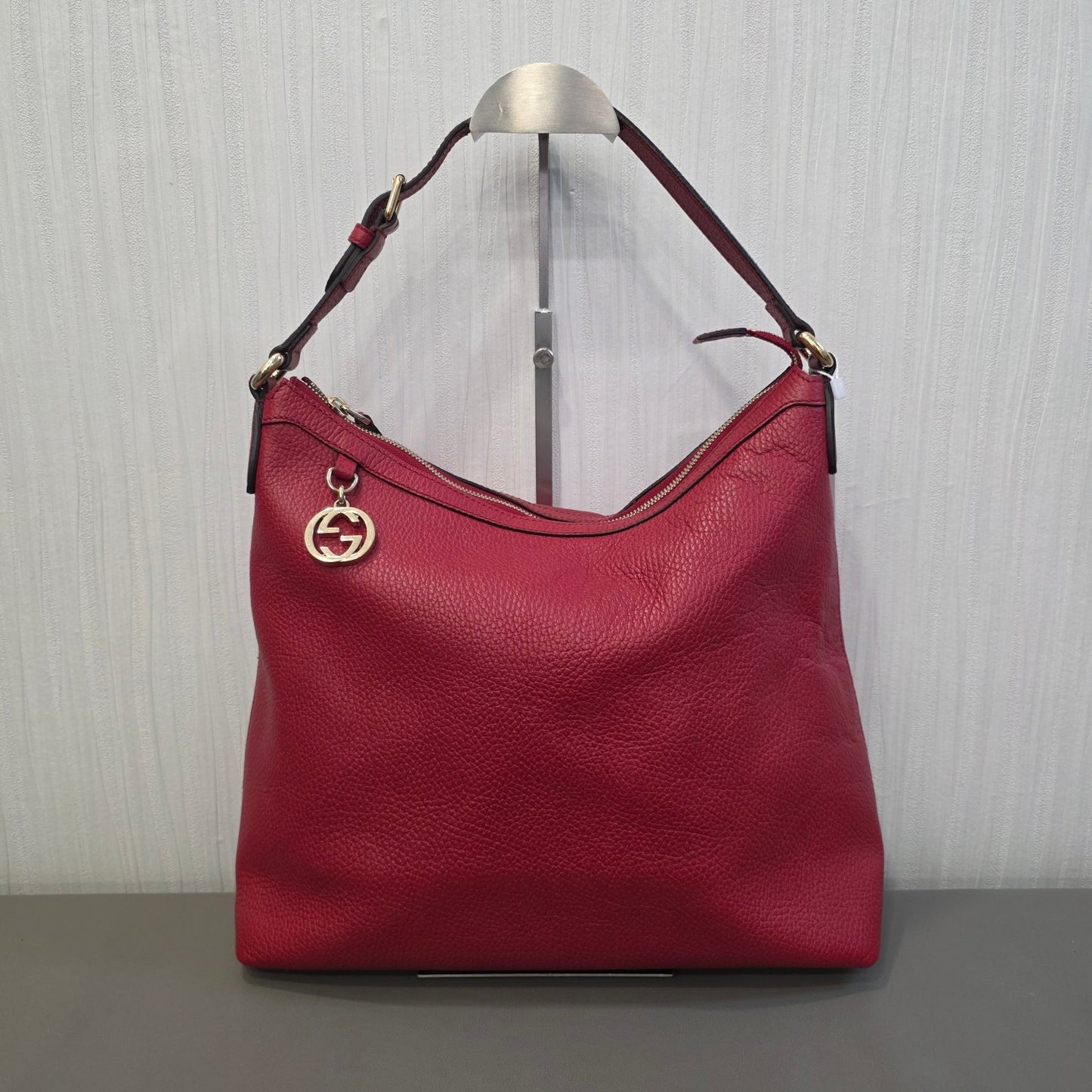 Gucci Soho Leather Hobo Shoulder Bag Red (Pre-Owned)