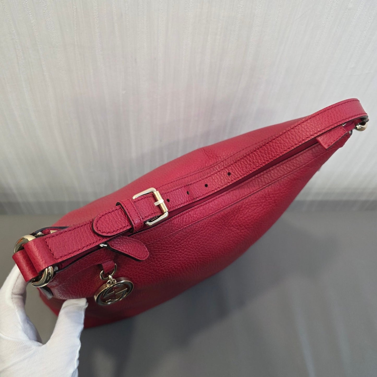 Gucci Soho Leather Hobo Shoulder Bag Red (Pre-Owned)