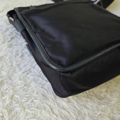 Prada Nylon Messenger Shoulder Bag Black (Pre-Owned)