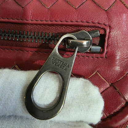 Bottega Veneta Intrecciato Leather Clutch Bag Red (Pre-Owned)
