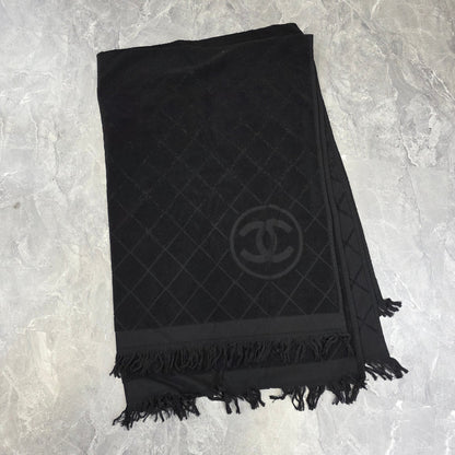 Chanel CC Diamond Pattern Fringed Shawl Scarf (Pre-Owned)