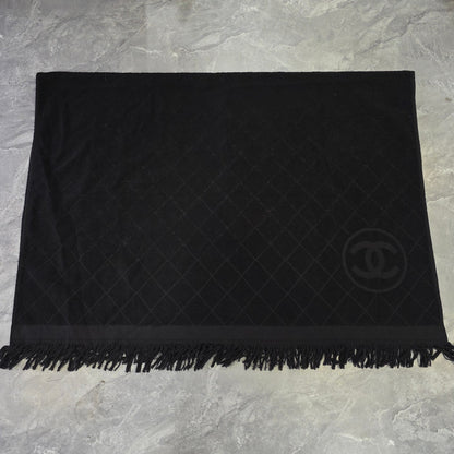 Chanel CC Diamond Pattern Fringed Shawl Scarf (Pre-Owned)