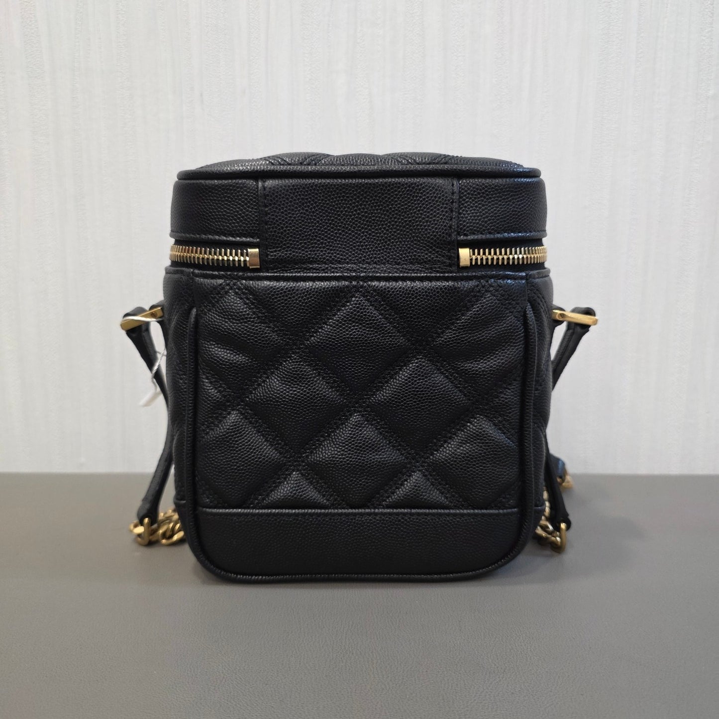 Saint Laurent YSL Quilted Leather Mini Vanity Bag Black (Pre-Owned)