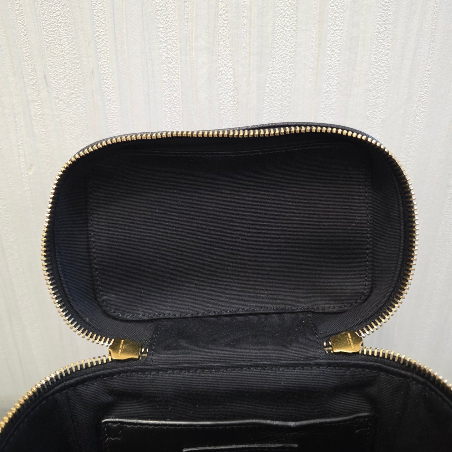 Saint Laurent YSL Quilted Leather Mini Vanity Bag Black (Pre-Owned)