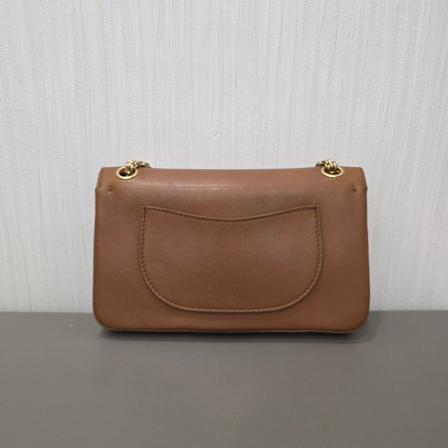 Chanel Leather and Check Tweed Chain Shoulder Bag (Pre-Owned)
