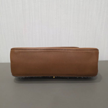 Chanel Leather and Check Tweed Chain Shoulder Bag (Pre-Owned)