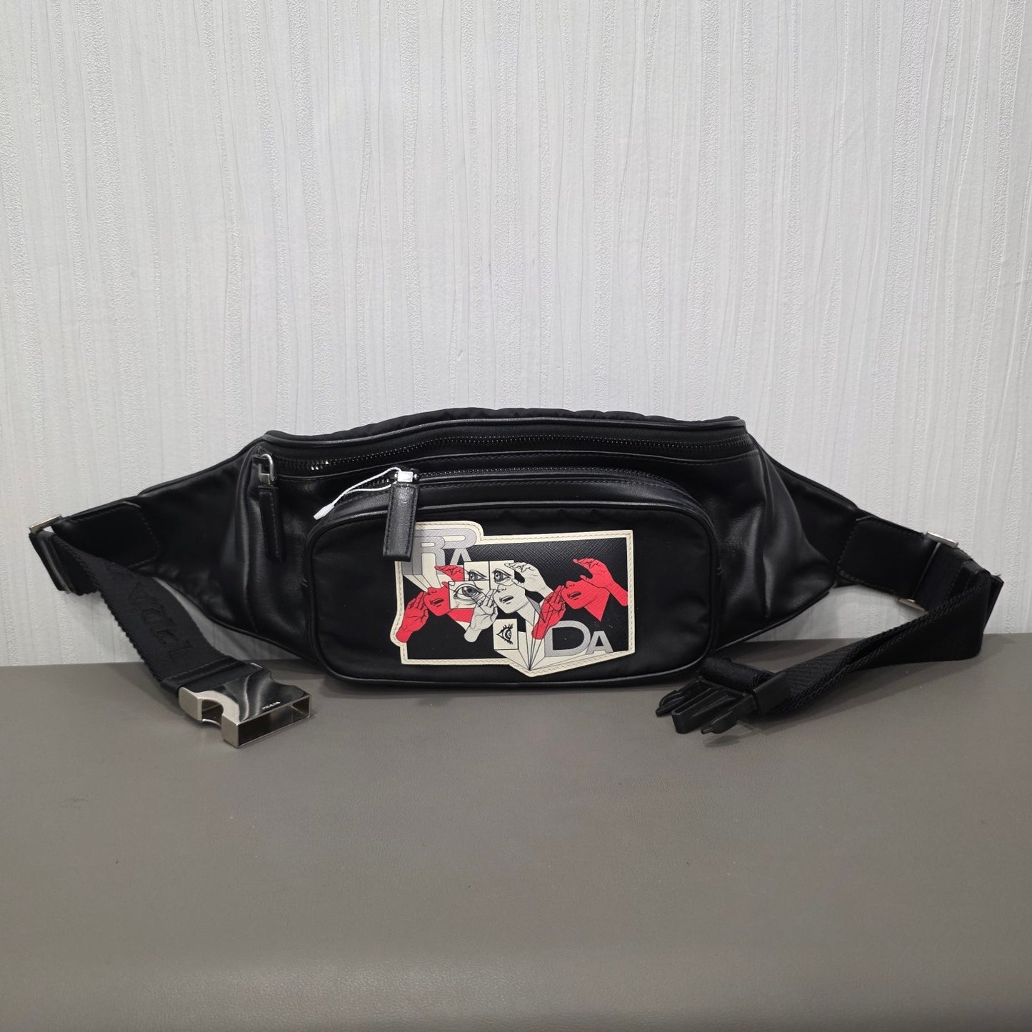 Prada Comic Print Leather Belt Bag (Pre-Owned)