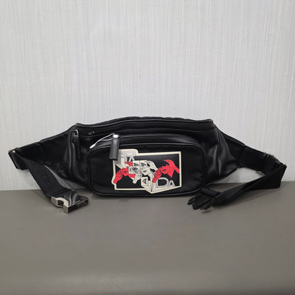 Prada Comic Print Leather Belt Bag (Pre-Owned)