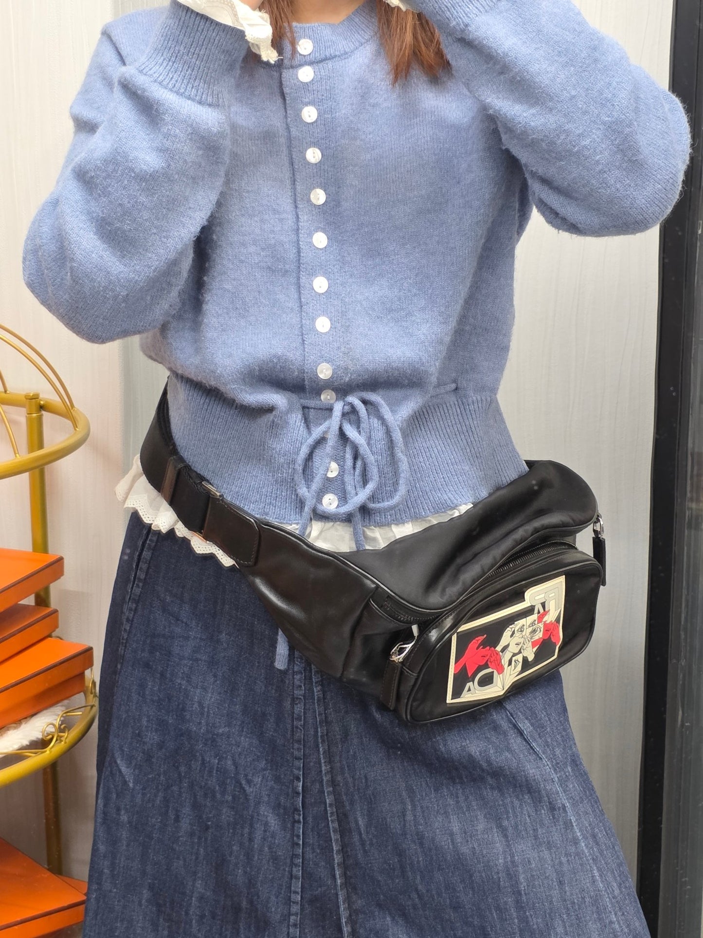Prada Comic Print Leather Belt Bag (Pre-Owned)