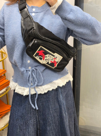 Prada Comic Print Leather Belt Bag (Pre-Owned)
