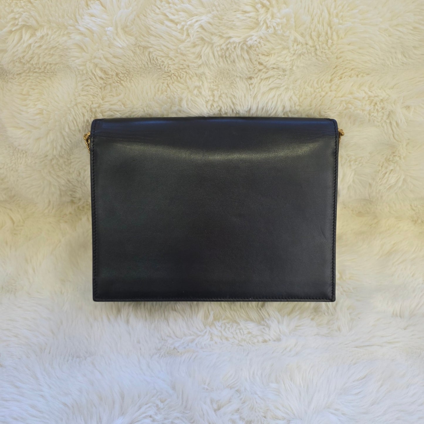 Saint Laurent Cassandra Leather and Suede Chain Shoulder Bag (Pre-Owned)