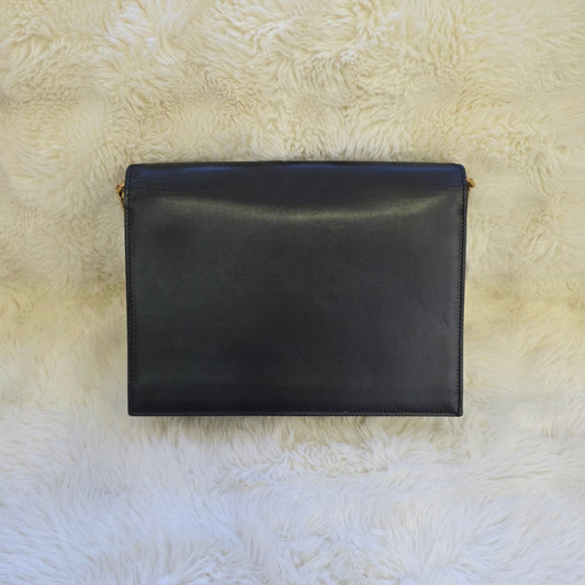 Saint Laurent Cassandra Leather and Suede Chain Shoulder Bag (Pre-Owned)
