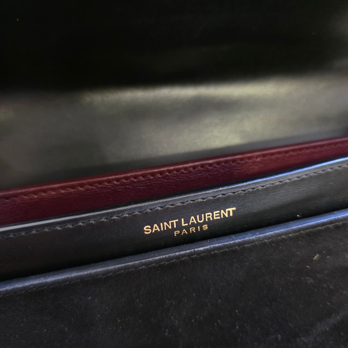 Saint Laurent Cassandra Leather and Suede Chain Shoulder Bag (Pre-Owned)