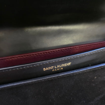 Saint Laurent Cassandra Leather and Suede Chain Shoulder Bag (Pre-Owned)