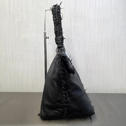 Bottega Veneta Intrecciato Leather Shoulder Bag Black (Pre-Owned)