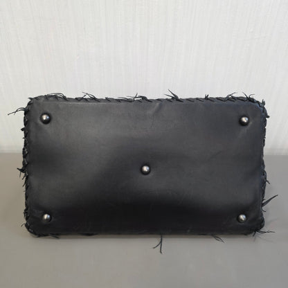 Bottega Veneta Intrecciato Leather Shoulder Bag Black (Pre-Owned)